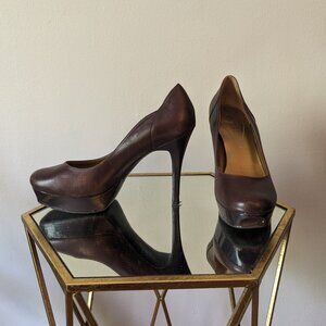 Chocolate Brown Guess Platform Pumps 8.5